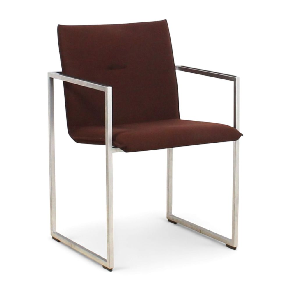 Arco Frame stoel, vilt bekleding, donkerbruin-alu