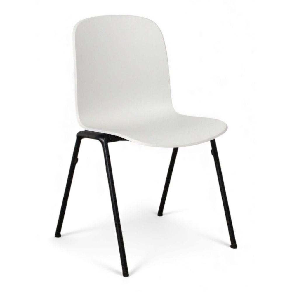 Steelcase Cavatina stoel, 4-poot, zwart-grijs