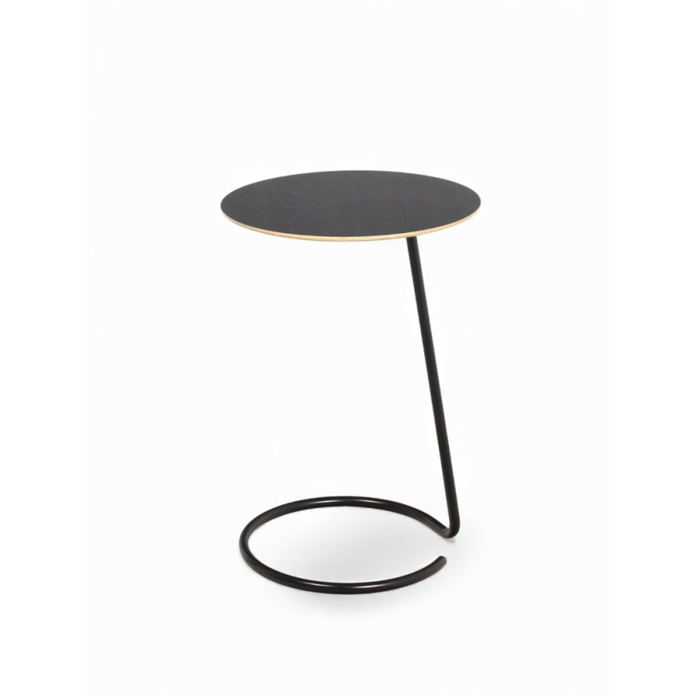 Orangebox Lapwing-H tafel, zwart gebeitst eiken, Ø48cm