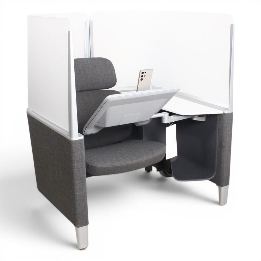 Steelcase Brody Privacy Lounge concentratiewerkplek, antracietgrijs-alu