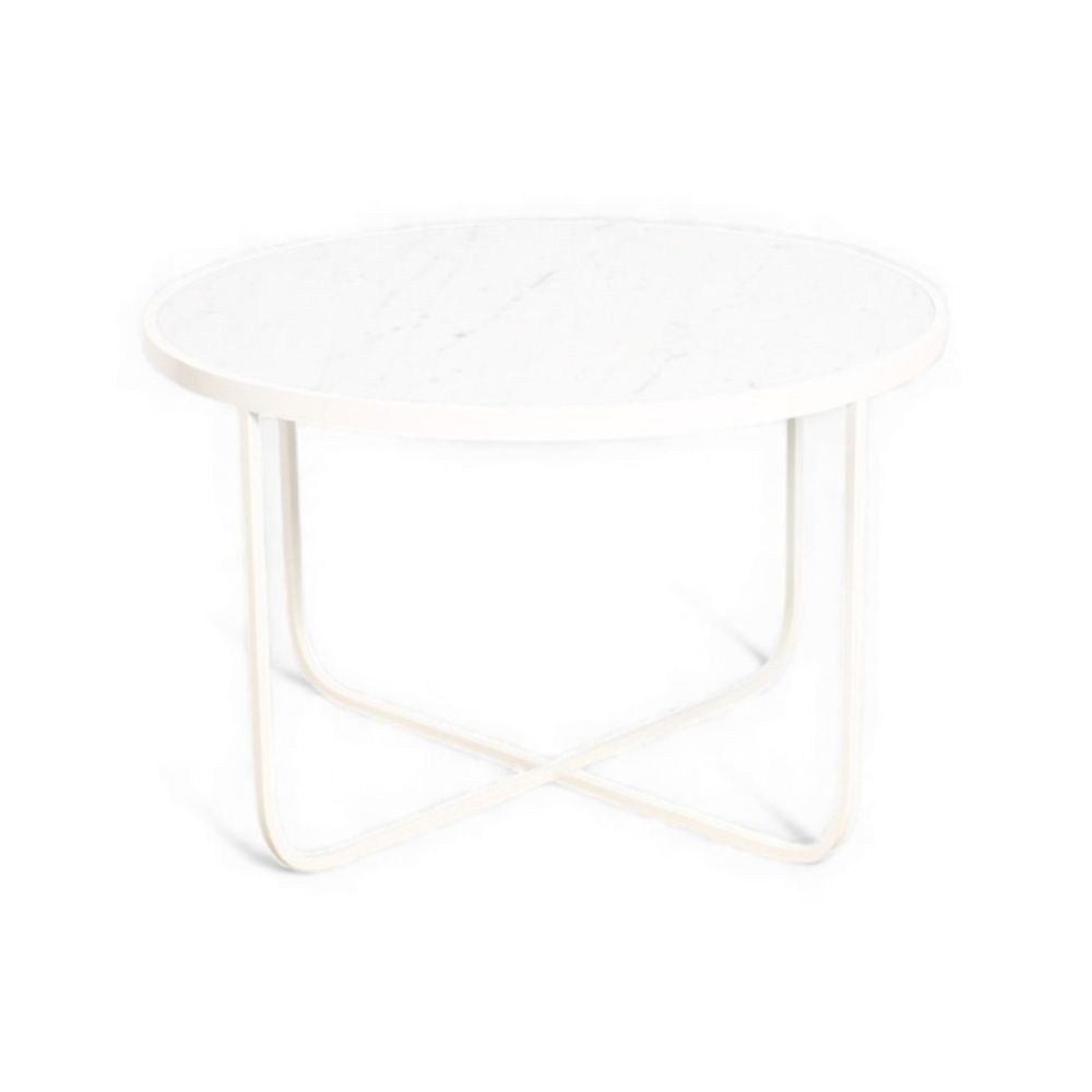 Asplund Tati ontvangsttafel, Ø72 cm, wit marmer