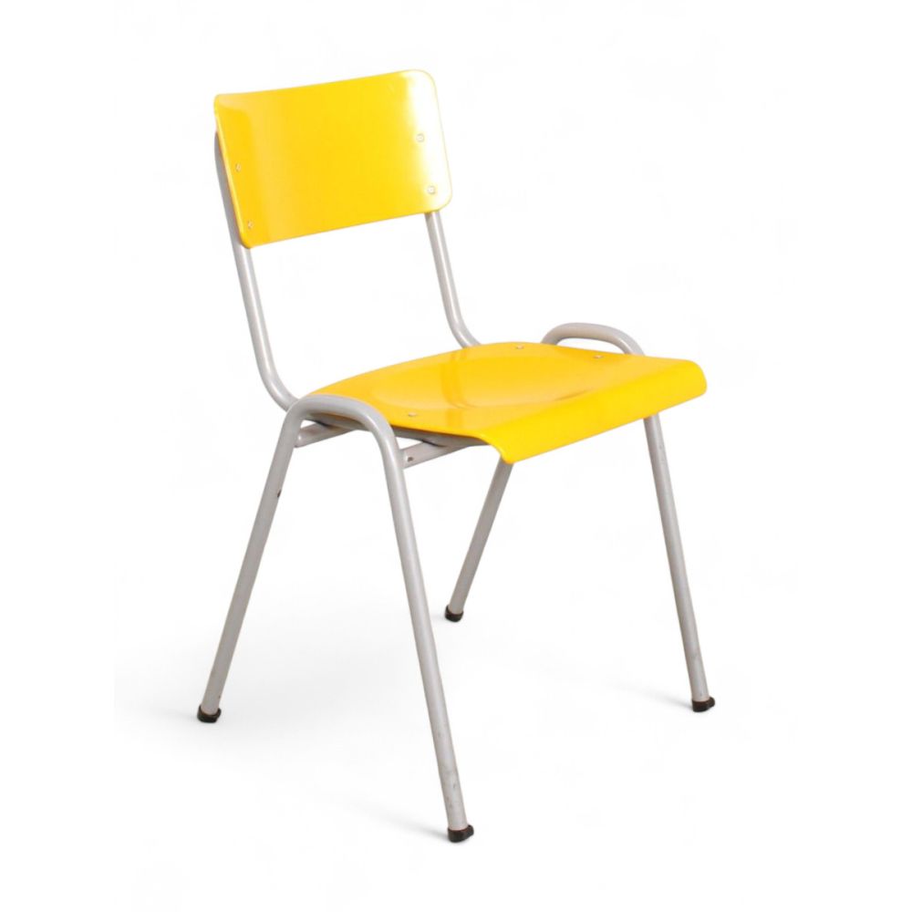 De Valk model 3392 kantinestoel, alu-geel