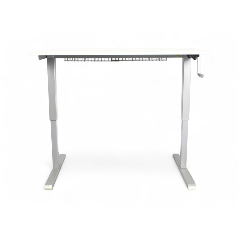 Pro-Office zit/sta slingerbureau, 130x80 cm, alu-wit