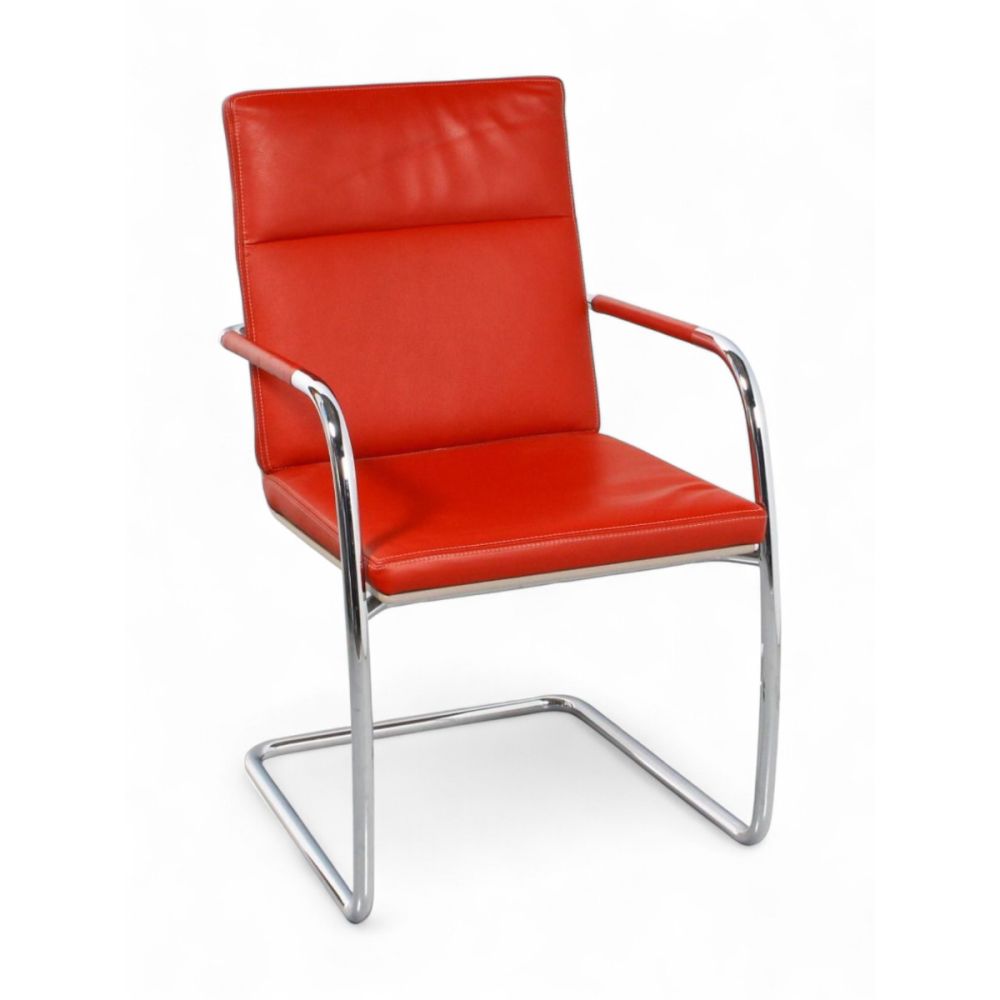 Thonet S61 vergaderstoel, rood-chrome