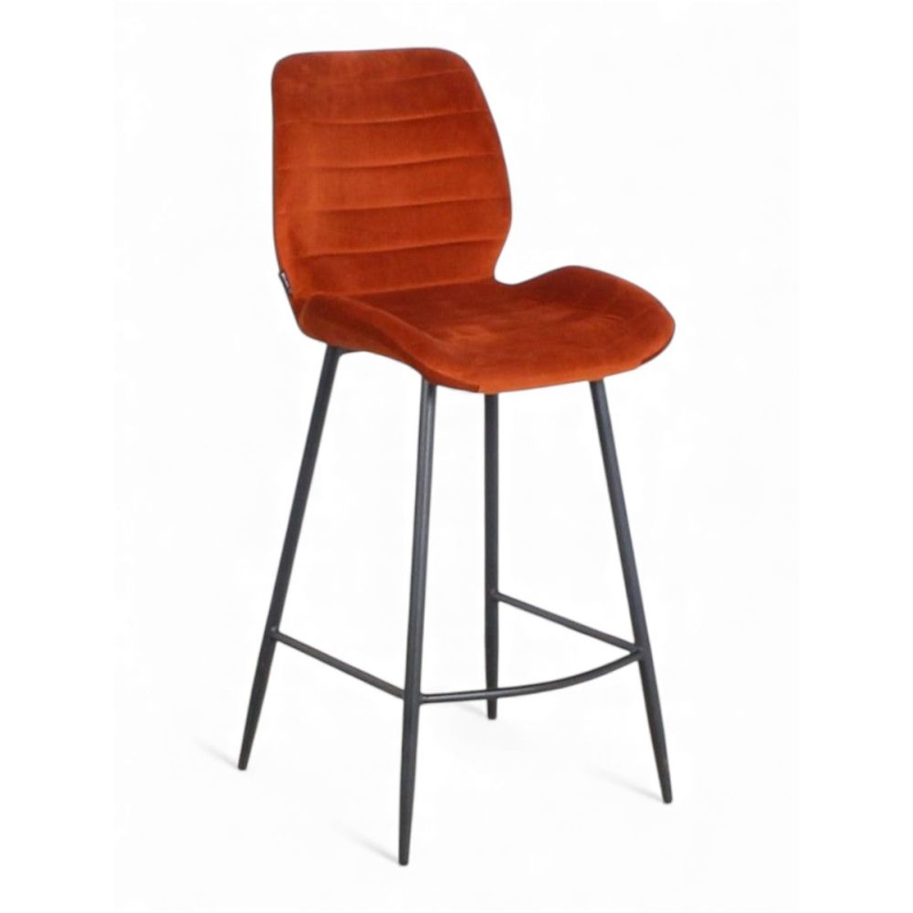 Robyn barkruk, velvet stof, rood