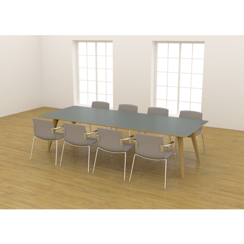 Cube Design Spider tafel, 160-300x100cm, houten onderstel