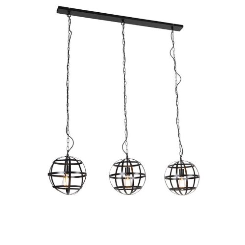 Metalen bollen hanglamp, zwart, Ø30cm