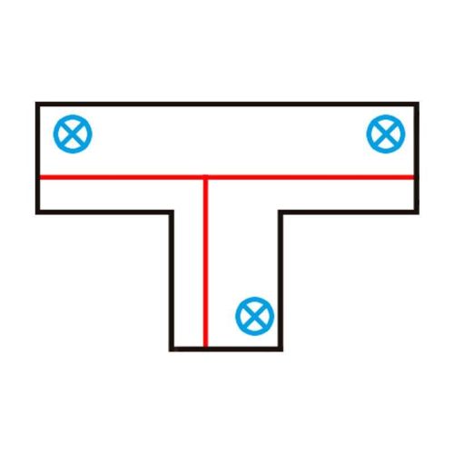 T-koppelstuk, links B, voor 3-fase rail