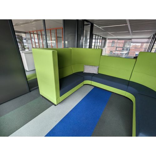 Vergader-sofa, groen, 6-8 personen