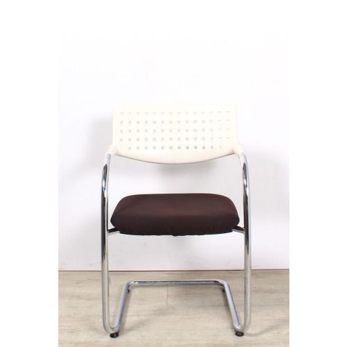 Vitra Visavis stoel, antraciet-bruin/wit