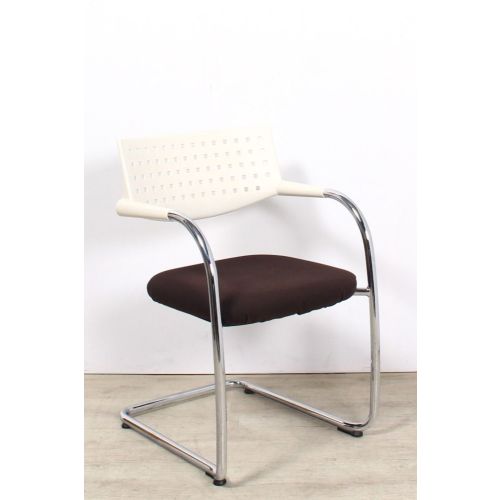 Vitra Visavis stoel, antraciet-bruin/wit