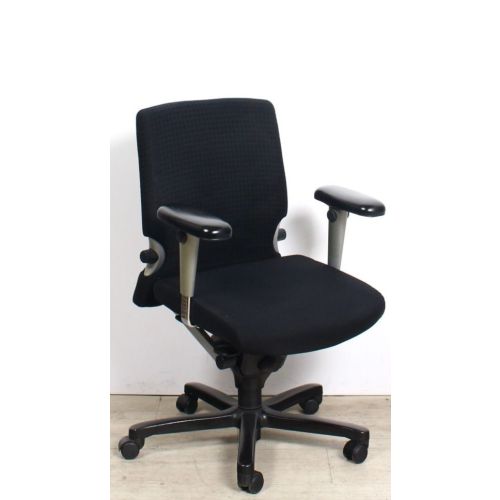 Haworth Comforto 77 bureaustoel, tempur zitting, zwart met geblokte rug