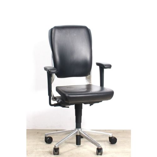 Ahrend 230 bureaustoel, leder, zwart-chrome