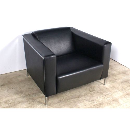 Moroso Steel fauteuil, zwart leder