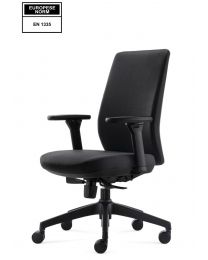 FYC 318 ERGO4 bureaustoel, EN1335, zwart gestoffeerd