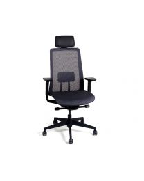 *ACTIE* Sedum Deluxe EN1335 bureaustoel, zitting en rug in mesh uitgevoerd, met GRATIS hoofdsteun
