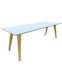 Cube Design Spider tafel, lengte 160-300 cm, bladdiepte 80 cm, fineer of HPL blad, houten onderstel