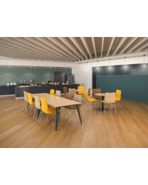Cube Design Spider tafel, lengte 160-300 cm, bladdiepte 120 cm, fineer of HPL blad, metalen onderstel