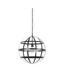 Metalen bol hanglamp, zwart, Ø50cm