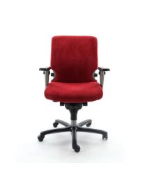 Haworth Comforto 77 bureaustoel, NPR1813, gereviseerd, nieuwe rode stoffering