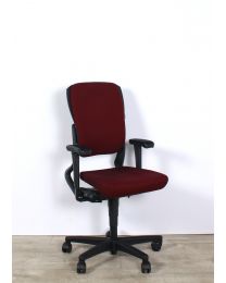 Ahrend 230 bureaustoel, EN1335, hoge rug, paars-bordeaux gestoffeerd