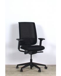 Steelcase Reply Air bureaustoel, EN1335, zwart gestoffeerd, netweave rug