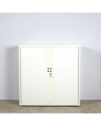 Gispen Meta roldeurkast, hoog model, wit, 198 x 120 cm, inclusief 4 legborden