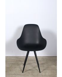 Kubikoff Dimple Chair, versie Closed, 4-poots, polypropyleen, zwarte kuip, zwart frame