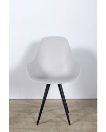 Kubikoff Dimple Chair, versie Closed, 4-poots, polypropyleen, grijze kuip, zwart frame