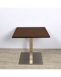 Sateliet Flat tafel, vierkant model, 80x80 cm, RVS gekleurd frame, met Sherwood blad