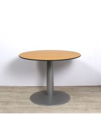 Ahrend vergadertafel, rond model, ⌀ 120 cm, aluminium gekleurd frame, met beuken blad