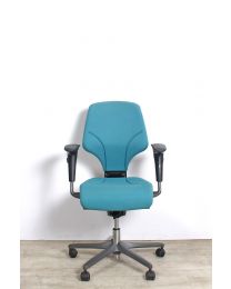 Giroflex 64 bureaustoel, EN1335, groen-blauw gestoffeerd