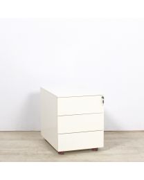 Eco-Office ladenblok, voorzien van 3 materiaal laden, metaal, wit gelakt