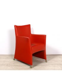 Bert Plantagie Shadow design stoel, verrijdbaar, rood leder
