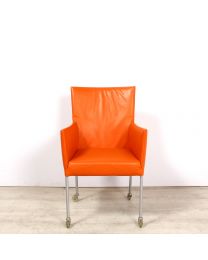 Bert Plantagie Arc design stoel, verrijdbaar, oranje leder