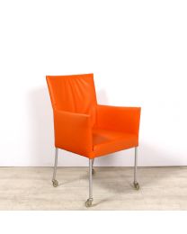 Bert Plantagie Arc design stoel, verrijdbaar, oranje leder