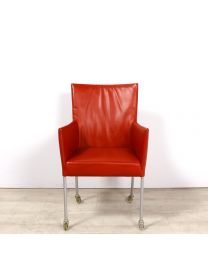 Bert Plantagie Arc design stoel, verrijdbaar, rood leder
