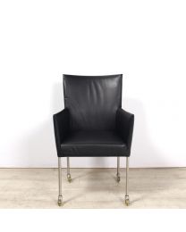 Bert Plantagie Arc design stoel, verrijdbaar, zwart leder