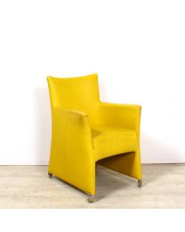 Bert Plantagie Shadow design stoel, verrijdbaar, geel leder