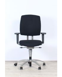 Drabert Entrada bureaustoel, NPR1813, nieuwe zwarte stof, aluminium voetkruis