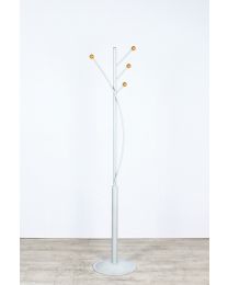 Maul vrijstaande kapstok, 180 cm hoog, aluminium met beuken knoppen