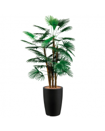 Kunstplant Rhapis Palm in sierpot Genesis rond - H150