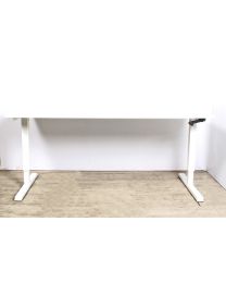 MF Series slinger zit/sta bureau, 140 x 80 cm, geheel in wit, optioneel met kabelkorf