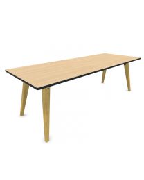 Cube Design Spider tafel, lengte 160-300 cm, bladdiepte 120 cm, fineer of HPL blad, houten onderstel