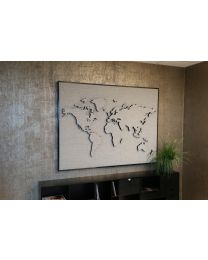 Akoestisch schilderij world map, 120x160x5 cm, geluidsabsorberend