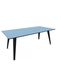 Cube Design Spider tafel, lengte 160-300 cm, bladdiepte 80 cm, fineer of HPL blad, metalen onderstel