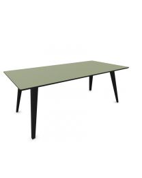 Cube Design Spider tafel, lengte 160-300 cm, bladdiepte 120 cm, fineer of HPL blad, metalen onderstel