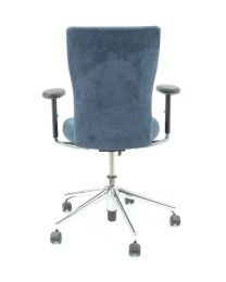Vitra T-chair bureaustoel, gereviseerd, nieuwe blauwe stoffering